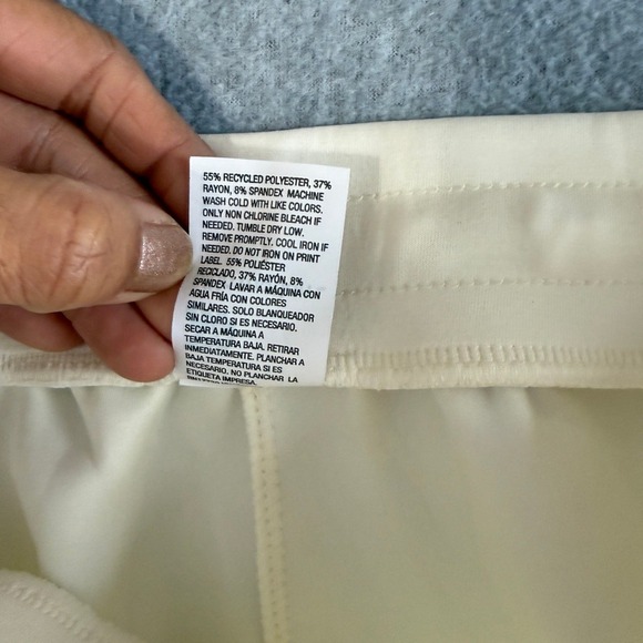 All In Motion Airy Sleek Wide Leg Pant Athleisure Large Cream High Rise - Picture 9 of 13